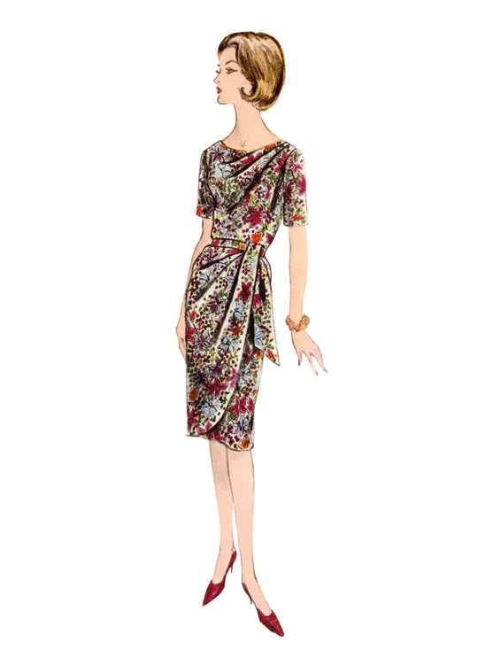 Vogue Schnittmuster V2144 Vintage-Drapierkleider und Gürtel für Damen