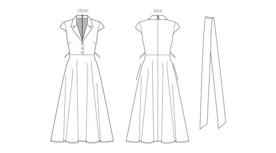 Vogue Schnittmuster V2149 – Fit-and-Flare-Midikleid von Badgley Mischka