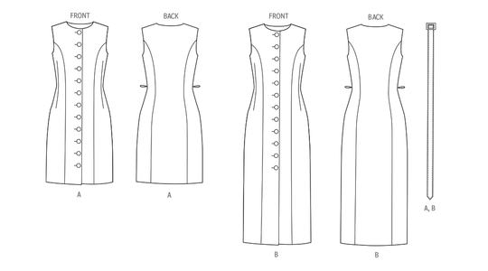 Vogue Schnittmuster V2150 – Damen Etuikleid mit Gürtel