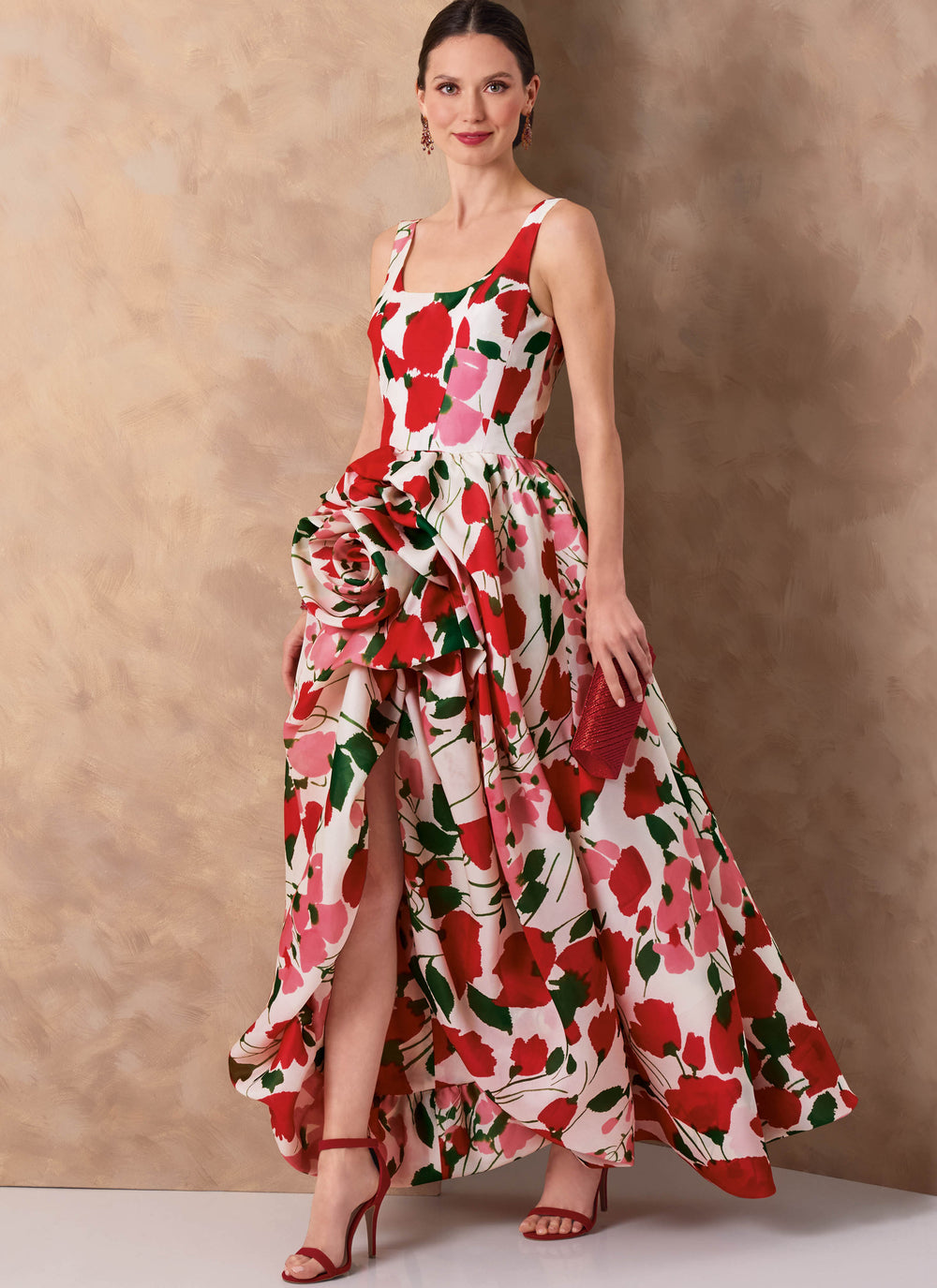 Vogue Schnittmuster V2155 Abendkleid für Damen mit asymmetrischem Saum