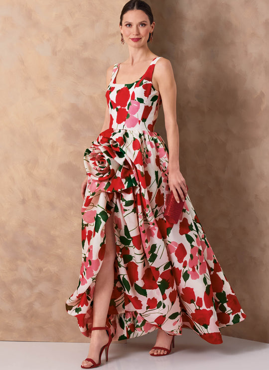 Vogue Schnittmuster V2155 Abendkleid für Damen mit asymmetrischem Saum