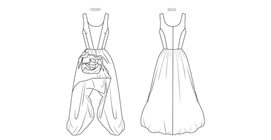 Vogue Schnittmuster V2155 Abendkleid für Damen mit asymmetrischem Saum