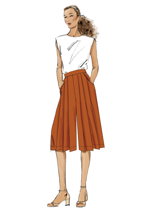 Vogue Schnittmuster V2161 – Damen Hose mit hoher Taille in zwei Längen