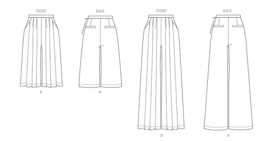 Vogue Schnittmuster V2161 – Damen Hose mit hoher Taille in zwei Längen
