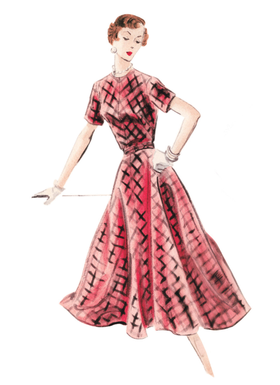 Vogue Schnittmuster V2170 – Vintage Damenkleid im Stil der 1950er Jahre