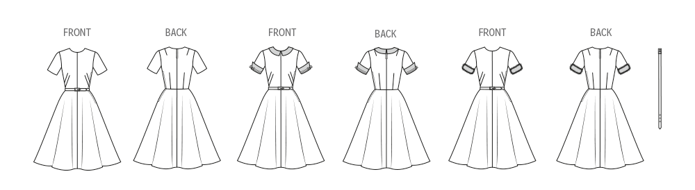 Vogue Schnittmuster V2170 – Vintage Damenkleid im Stil der 1950er Jahre
