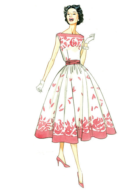 Vogue Schnittmuster V8789 Vintage Kleid Rock und Kummerbund 1950er Jahre