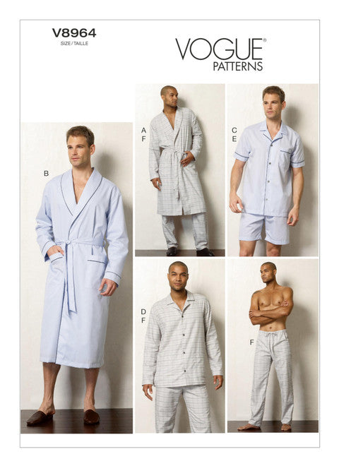 Vogue Schnittmuster V8964 Herren Bademantel & Loungewear