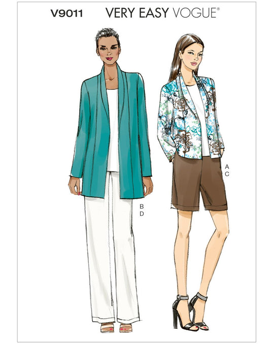 Vogue Patterns Schnittmuster V9011 – Damen Jacke, Hose & Shorts im lässigen Leinen-Look