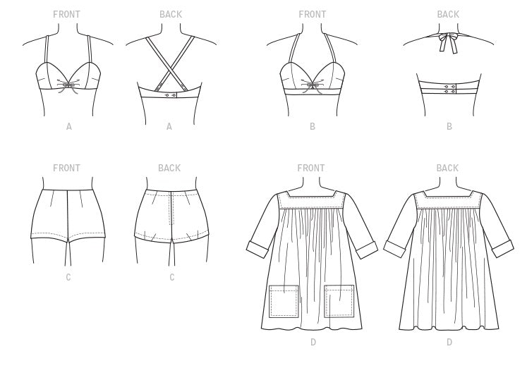 Vogue Schnittmuster V9255 Damen Bikini Tunika