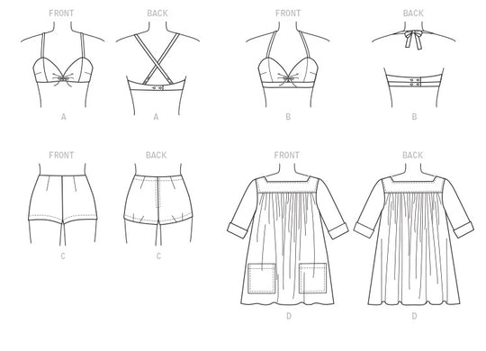 Vogue Schnittmuster V9255 Damen Bikini Tunika