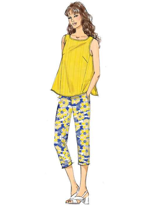 Vogue Schnittmuster V9258 Damen Ärmelloses Top und Hose