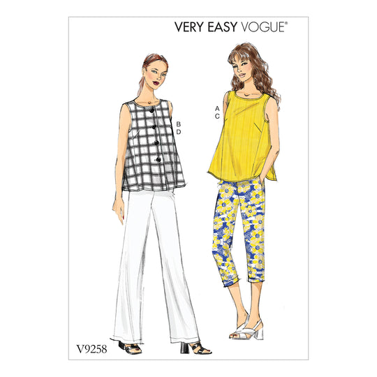 Vogue Schnittmuster V9258 Damen Ärmelloses Top und Hose