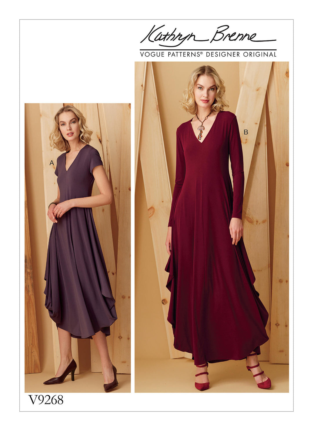 Vogue Schnittmuster V9268 – Damen Strickkleid mit Ärmelvarianten