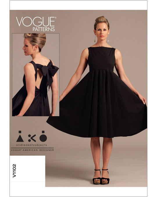 Vogue Schnittmuster V1102 außergewöhnliches Damenkleid
