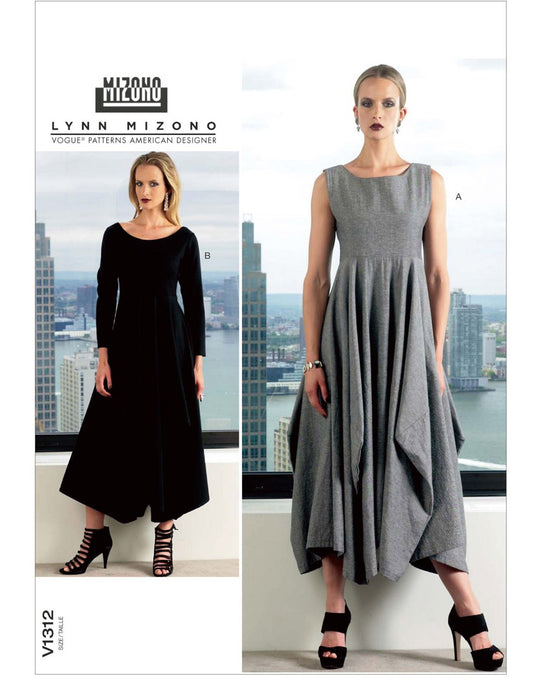 Vogue sewing pattern V1312 extravagant designer dress by Lynn Mizono