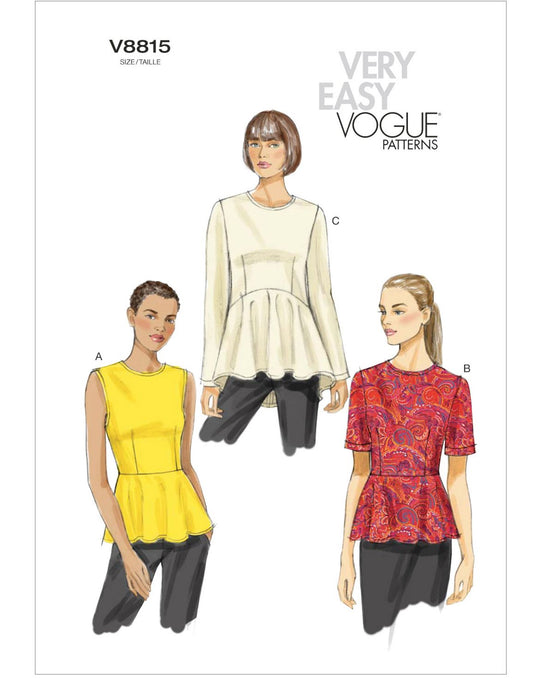 Vogue Schnittmuster V8815 – Damen Oberteil mit taillierter Passform