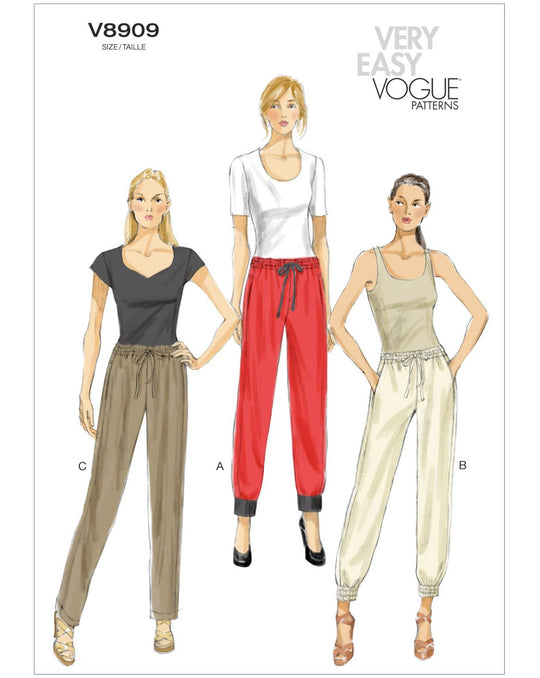Vogue Schnittmuster V8909 Damen Hose mit sportiven Details