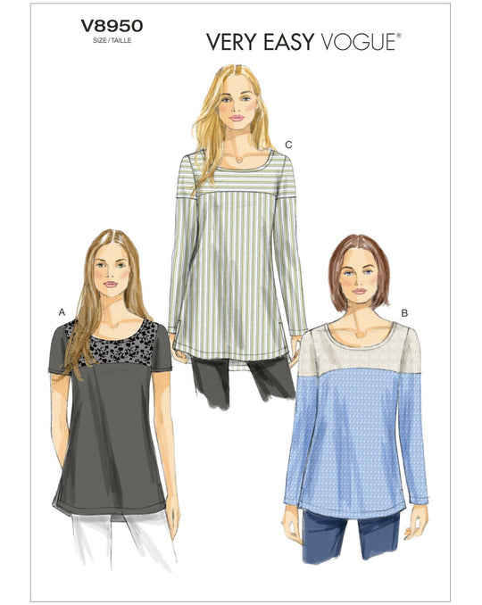 Vogue Schnittmuster V8950 – Damen Pullover-Tunika mit Passe