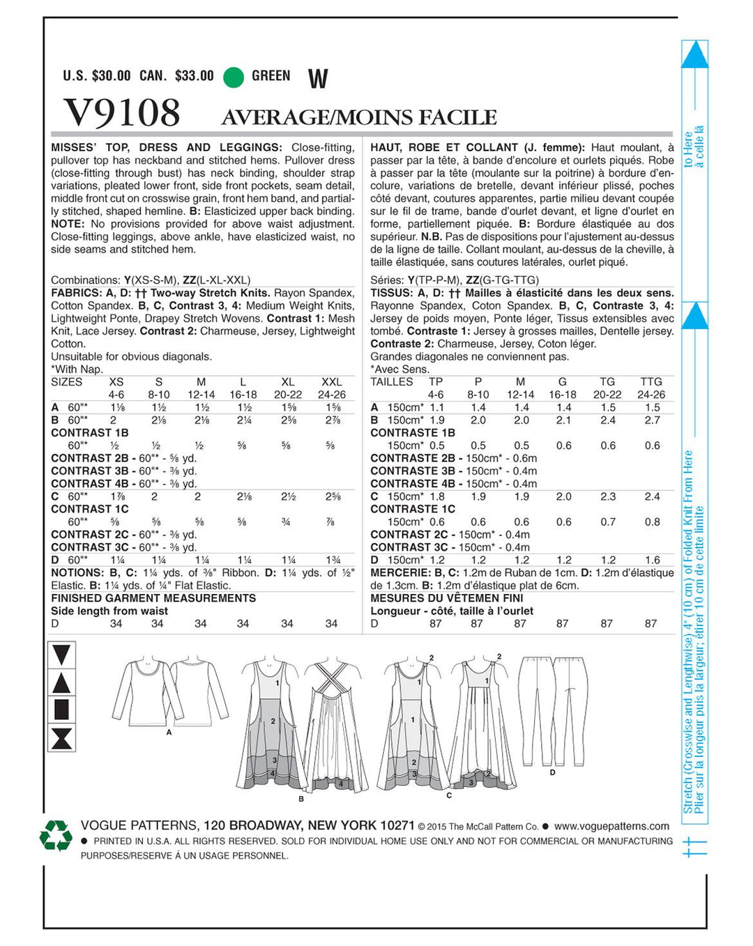 Vogue sewing pattern V9108 women's dress