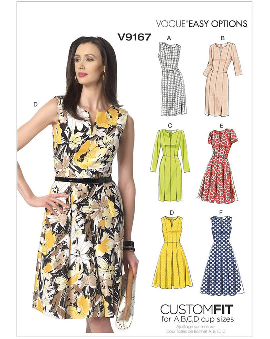 Vogue Schnittmuster V9167 – Damen Kleid mit Prinzessnähten