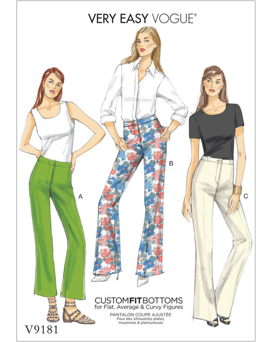 Vogue Schnittmuster V9181 – Damenhose mit Bootcut-Bein