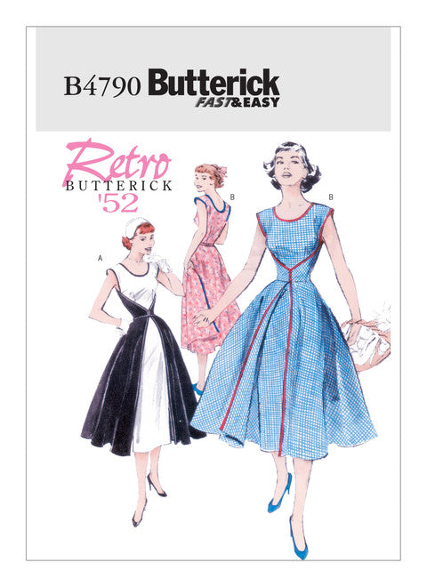 Butterick Schnittmuster B4790 Vintage Walk-Away Wickelkleid 1950er Jahre