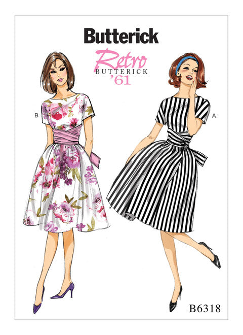 Butterick Schnittmuster B6318 Vintage Kleid für Damen 1960er Jahre