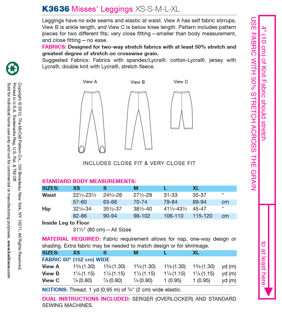Kwik Sew pattern K3636