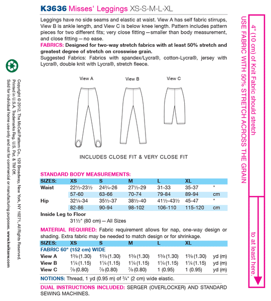 Kwik Sew pattern K3636