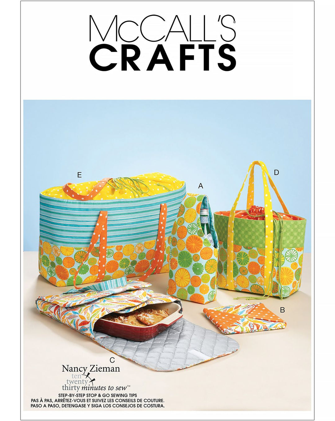 McCall's sewing pattern M6338 bag assortment with 6 designs