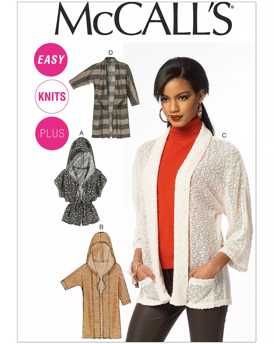 Patron de couture McCalls M6802, cardigan ample pour femme
