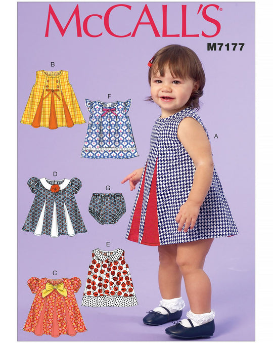 Patron de couture McCalls M7177 Robes et bloomers pour bébés