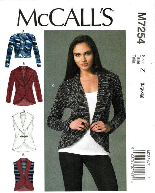 McCalls Schnittmuster M7254 Misses Jacke