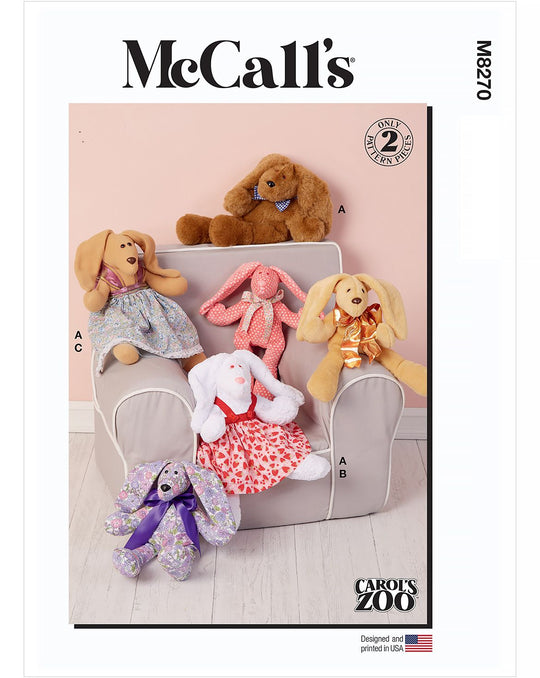 Patron de couture McCalls M8270 – Lapin en tissu avec robe
