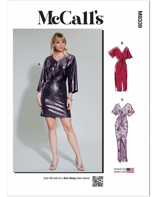 Patron de couture McCalls M8339 Robe pour femme