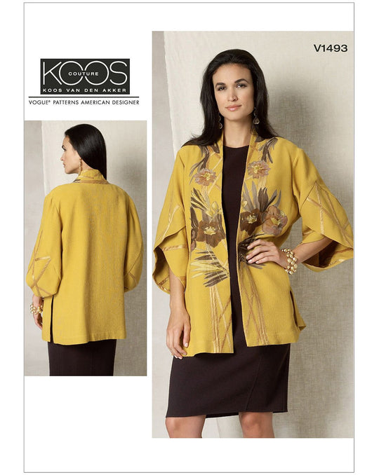 Vogue Schnittmuster V1493 stylische Jacke entworfen von Koos van den Akker