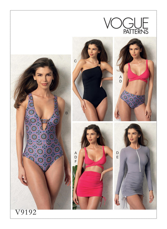 Vogue Schnittmuster V9192 Damen Badeanzug in 5 Varianten